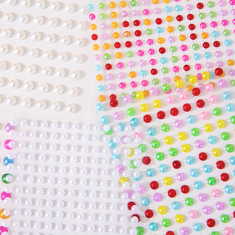 Miếng Dán Kim Cương Hạt cườm Ngọc Trai Nhân Tạo Dùng Trang Trí Sổ Bullet Journal