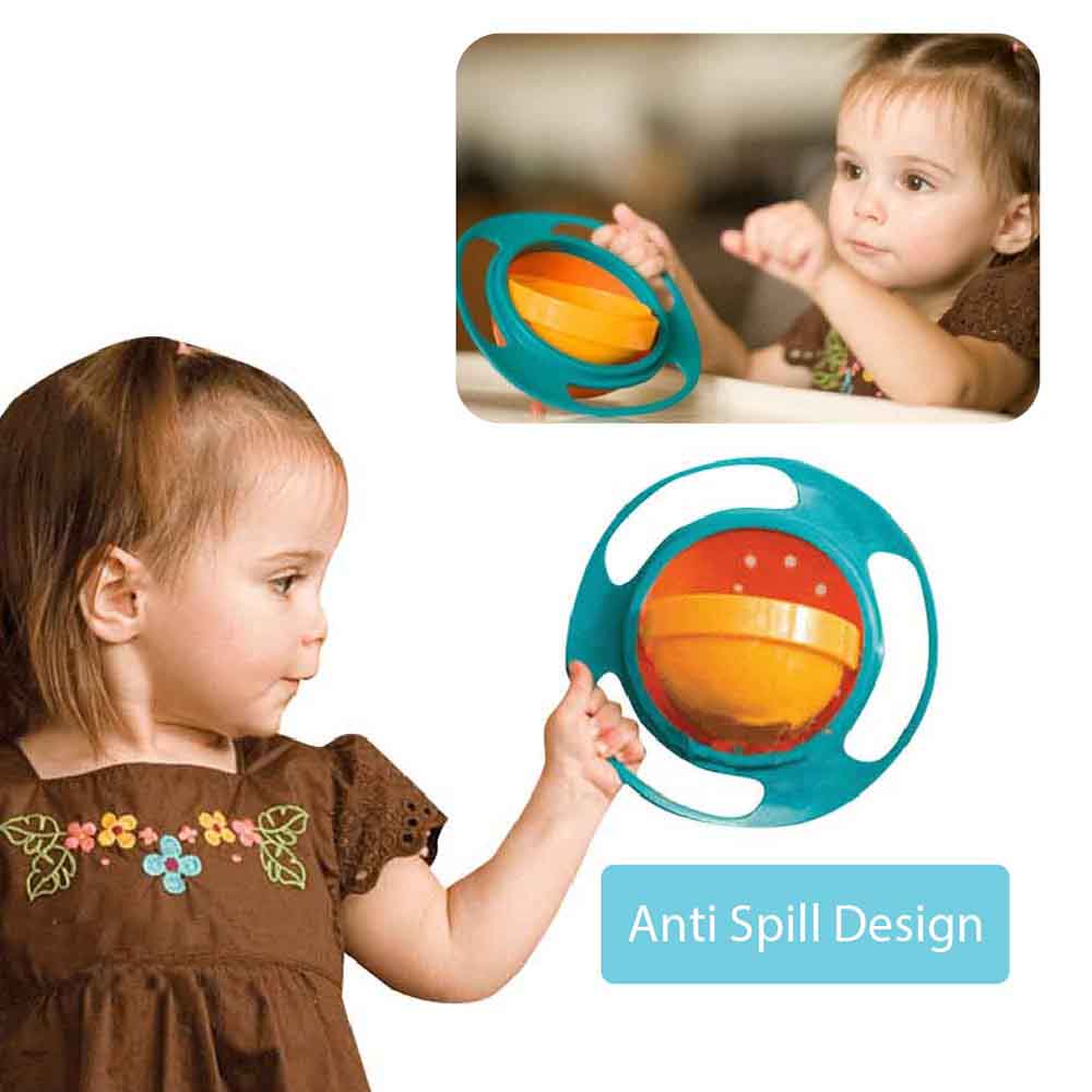 Tô Ăn Xoay 360 Độ Chống Tràn Họa Tiết Hoạt Hình Cho Bé Sơ Sinh