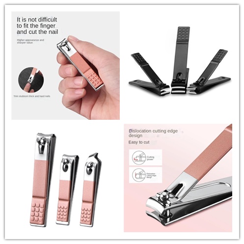 1 Kéo Cắt Móng Tay Bằng Thép Không Gỉ Màu Vàng Hồng Và Đen Tiện Dụng