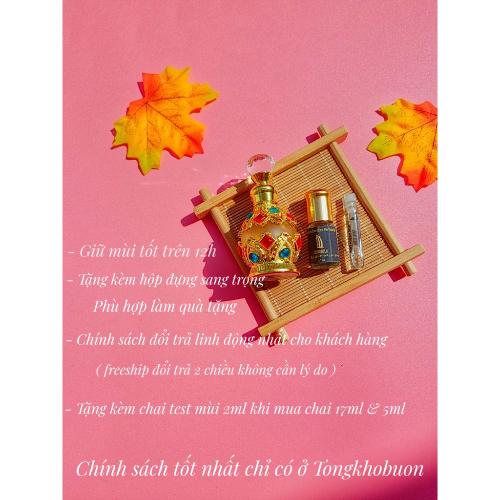 Tinh Dầu Nước Hoa Dubai Gold 17ml 15ml và 5ml Nam Nữ Nhập Khẩu Chính Ngạch | Thế Giới Skin Care
