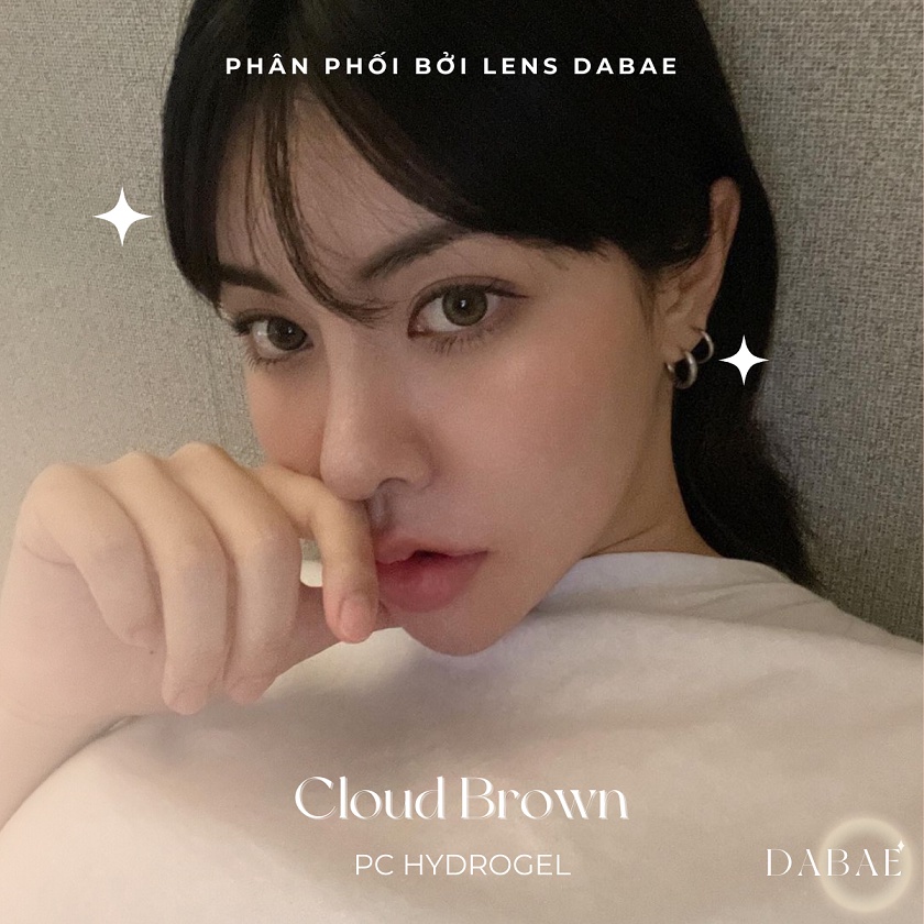 hãng Siesta CLOUD BROWN kính áp tròng  Hàn Quốc lens nâu pha xám hot tiktok chất liệu PC Hydrogel cao cấp có độ cận