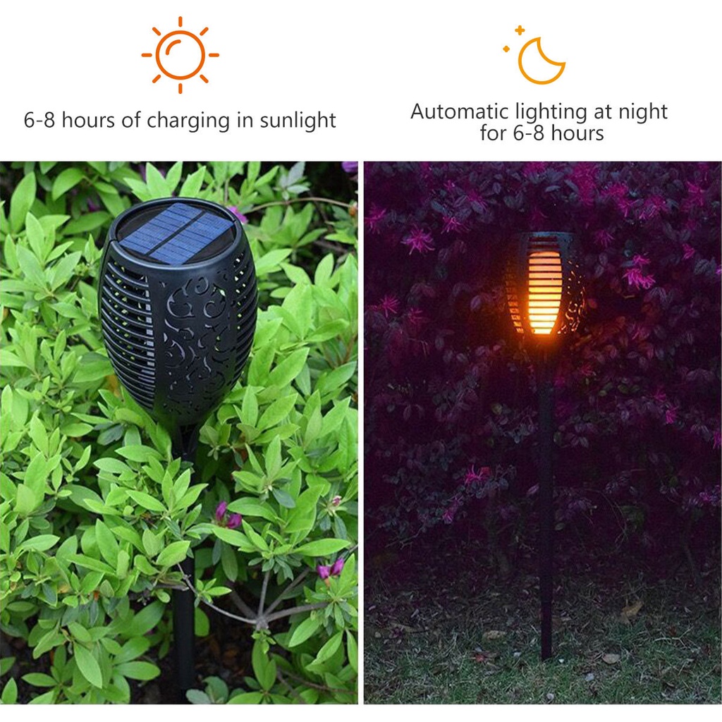 Đèn WELPUR năng lượng mặt trời 12/ 96 LED chống thấm nước kiểu dáng ngọn lửa dành cho chiếu sáng sân vườn ngoài trời