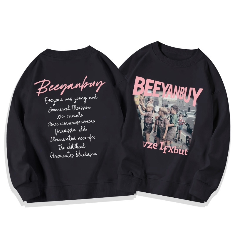 Áo sweater SELVZE tay dài in họa tiết cổ điển đường phố Mỹ cá tính cho nữ oversize