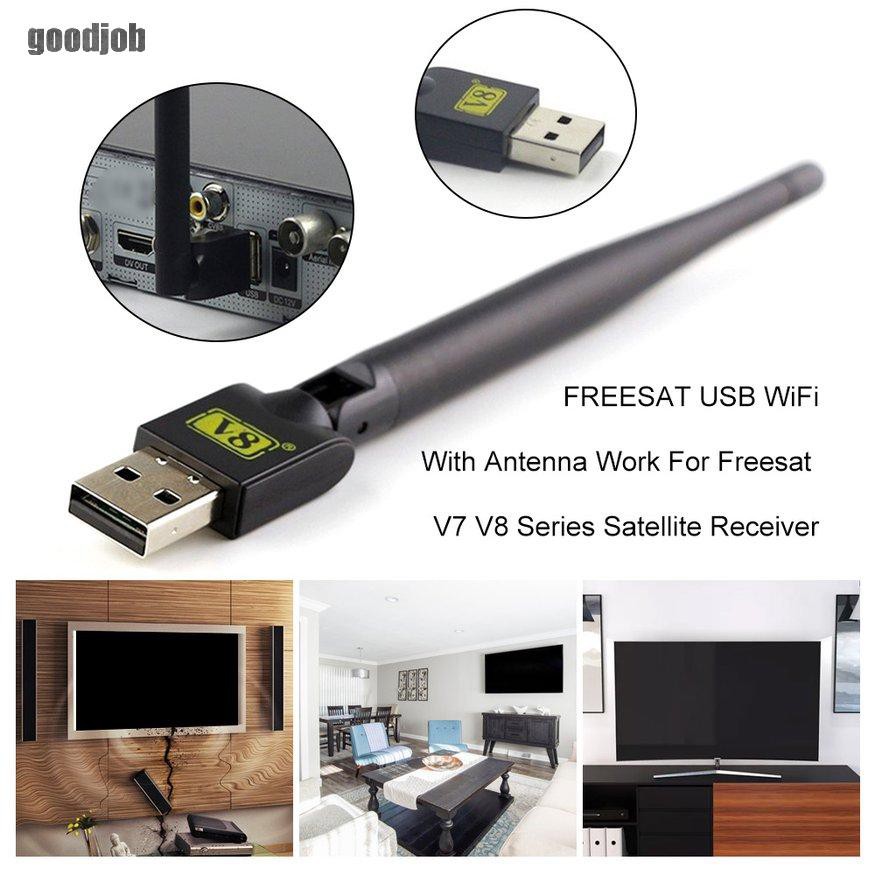 Đầu Thu Sóng Vệ Tinh Freesat Usb Wifi Có Ăng Ten Cho Freesat V7 V8 Series