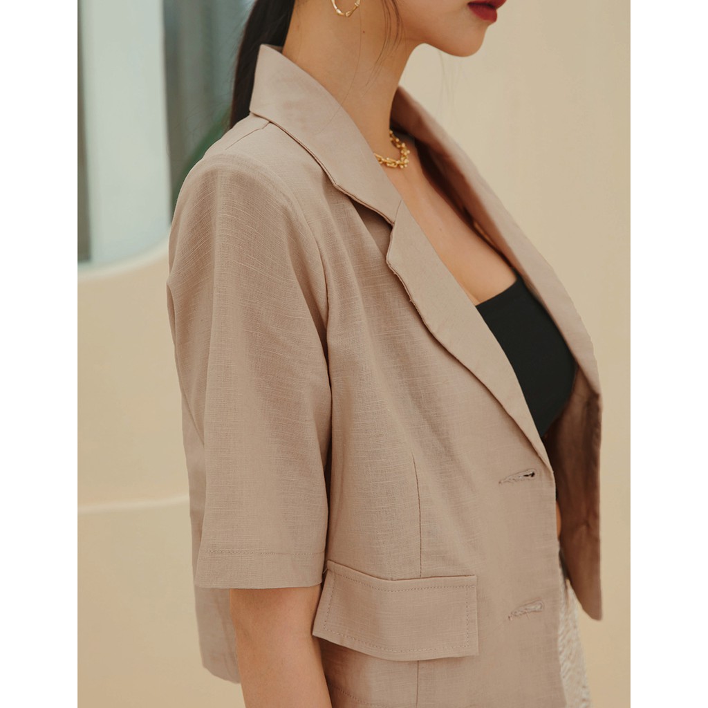 Áo Khoác Vest Dáng Lửng Tay Ngắn nữ Air Space 2121826004 | BigBuy360 - bigbuy360.vn