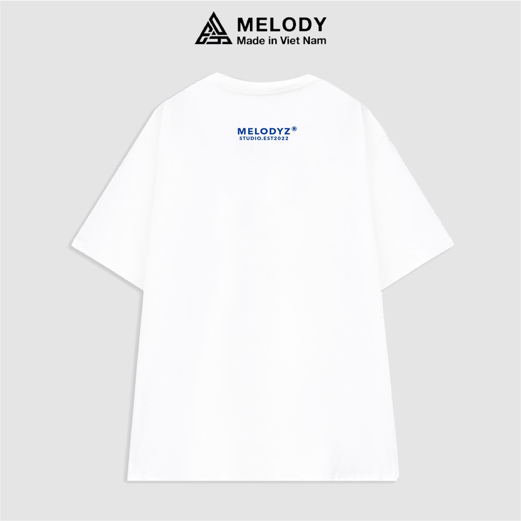 Áo Thun Unisex Logo Local Brand MelodyZ, Áo Phông Nam Nữ Tay Lỡ Form Rộng Oversize Cotton 100% Basic Tee