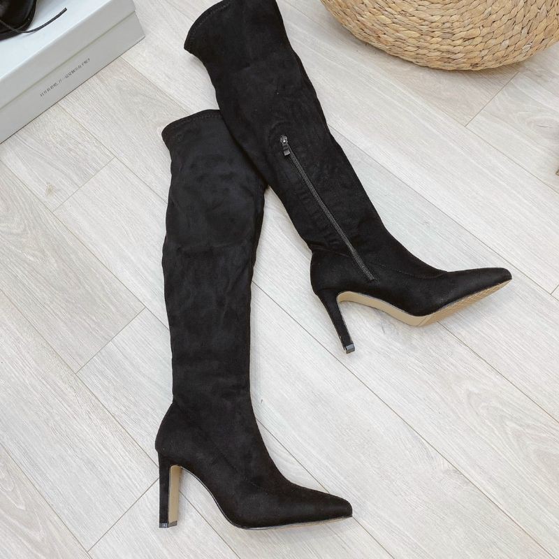 Giày bốt boots đùi da lộn đẹp xuất sắc