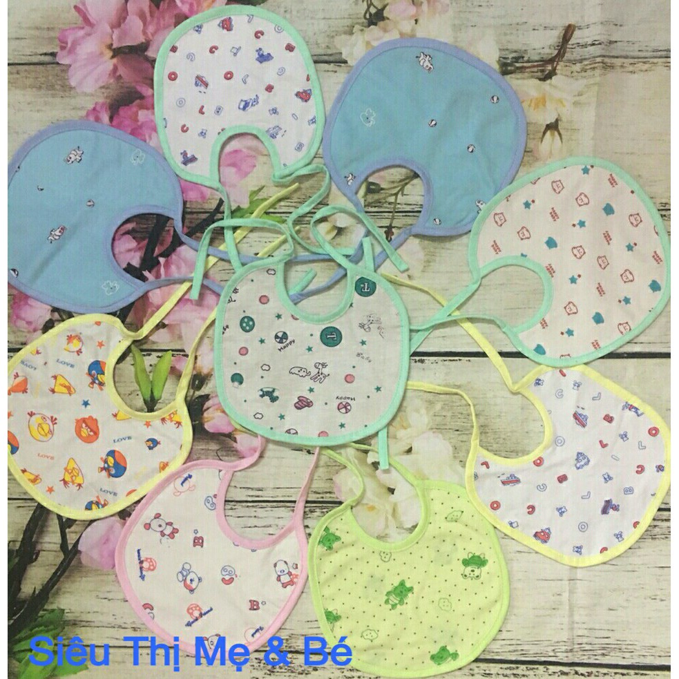 Sỉ - Yếm cotton buộc dây in hình cho bé