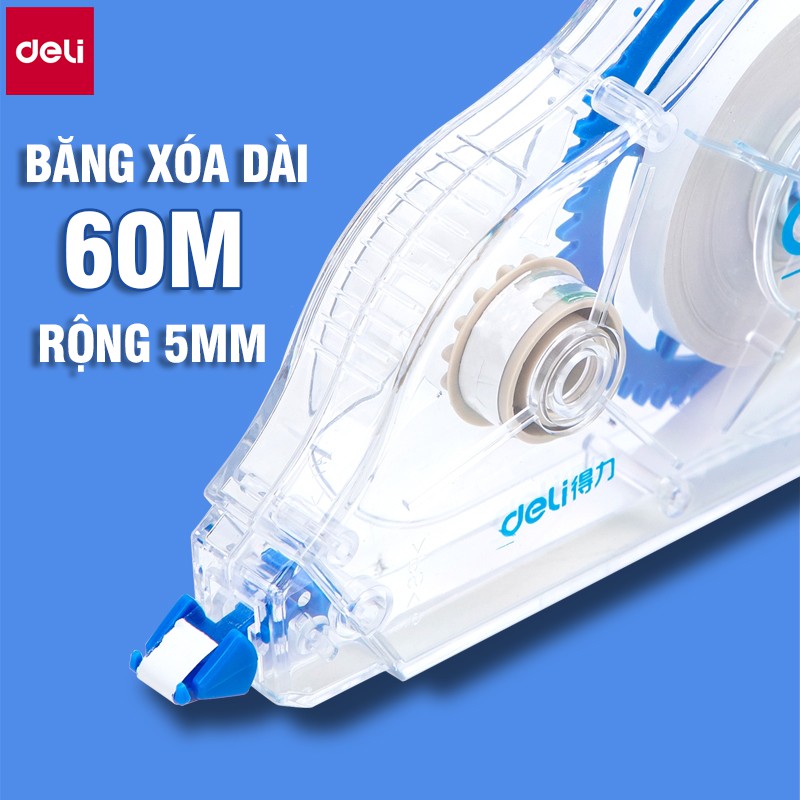 [Mã LIFEDL44 giảm 50K đơn 99K] Set bút xóa băng cao cấp Deli Dài 30m/c - 2 chiếc/vỉ - 8170