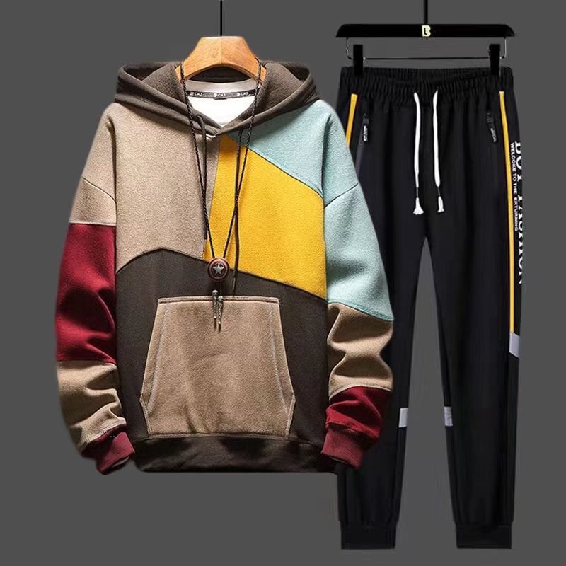 Áo Hoodie Lót Lông Cừu Màu Sắc Thời Trang Xuân Thu Cho Nam Size m-3xl