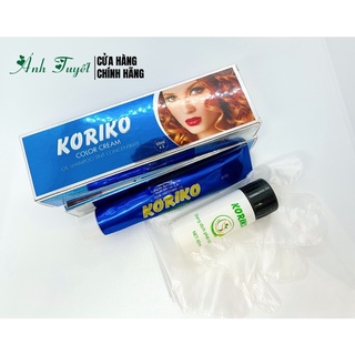 Thuốc nhuộm tóc đen phủ bạc Koriko 60mlx2 tặng kèm bao tay