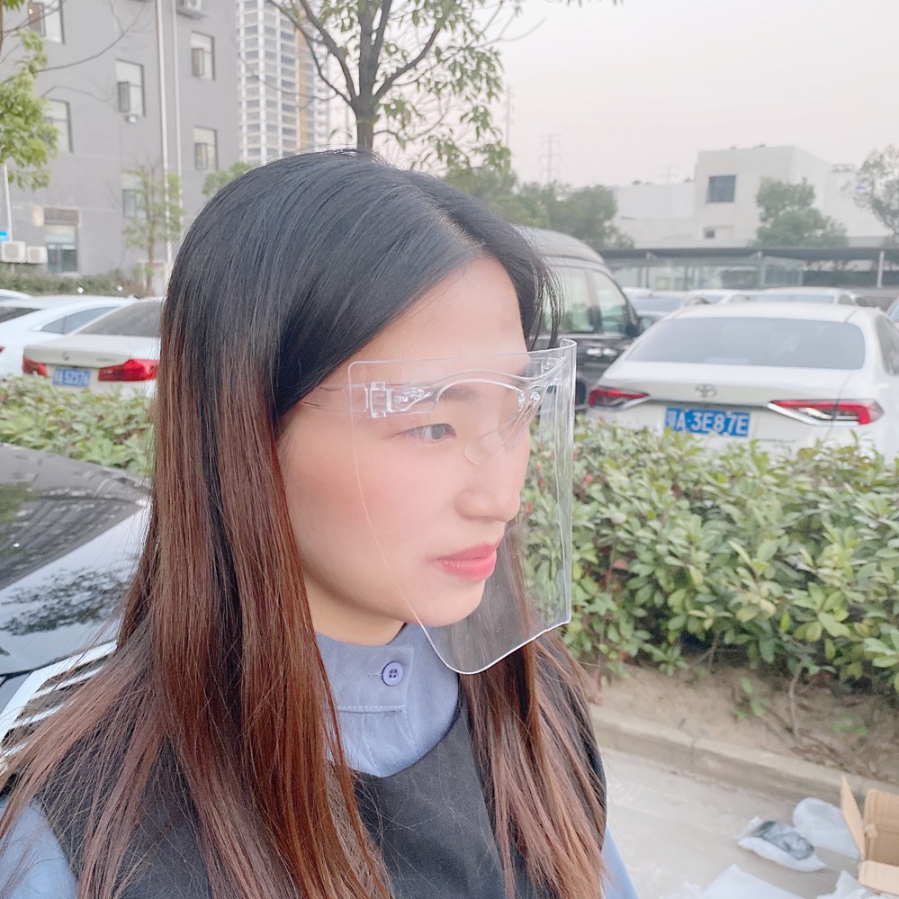 ☀☀☀2021 PC Ultra-clear HD real anti-fog  lens glasses new fashion one-piece oversized transparent protective mask☝☝☝