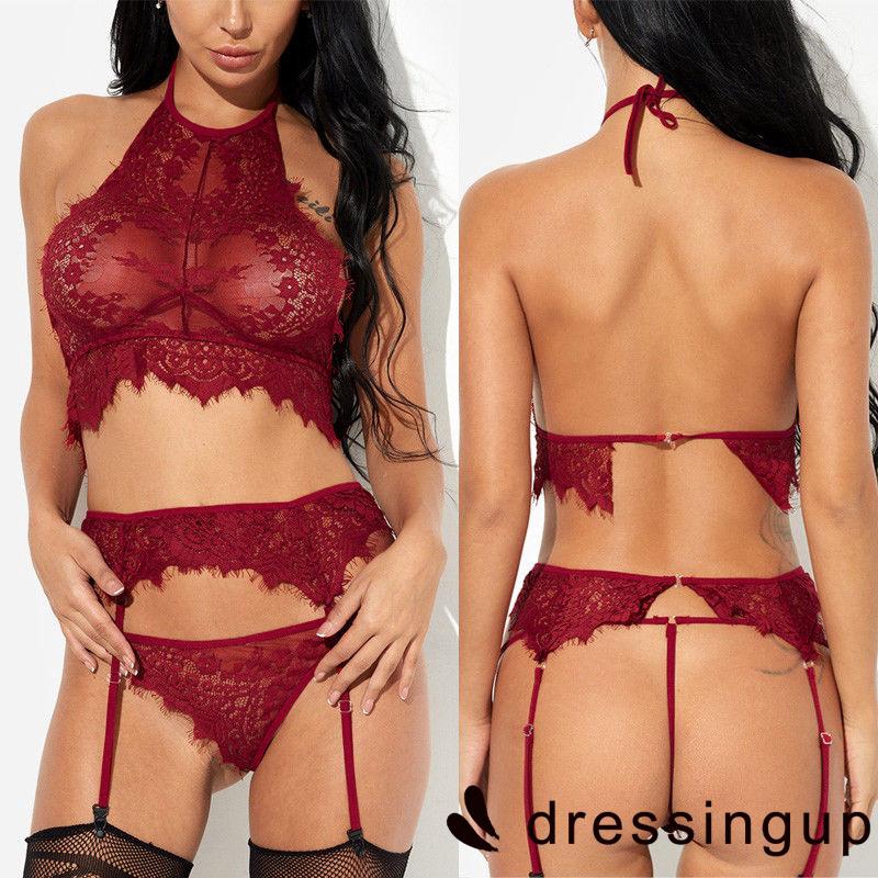 Set đồ ngủ ren xuyên thấu với kiểu dáng mới lạ thời trang quyến rũ cho nữ