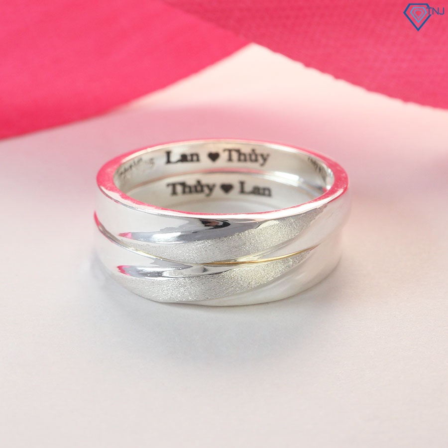 Nhẫn đôi bạc 925 tình yêu khắc tên ND0245 Trang Sức TNJ