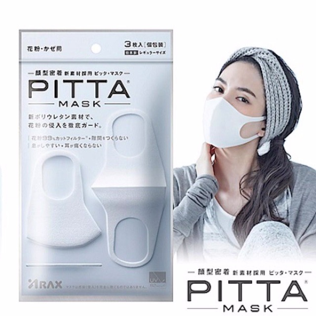 (HÀNG CÓ SẴN Đen, Trắng, Xám) Khẩu trang PITTA Nhật set 3c | BigBuy360 - bigbuy360.vn