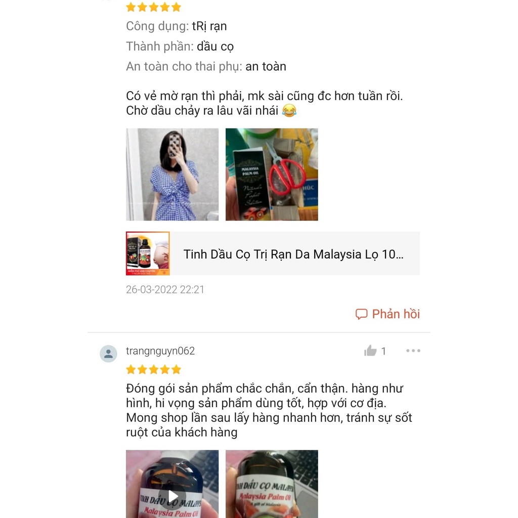 Tinh Dầu Cọ Chống Rạn Malaysia lọ 100ml