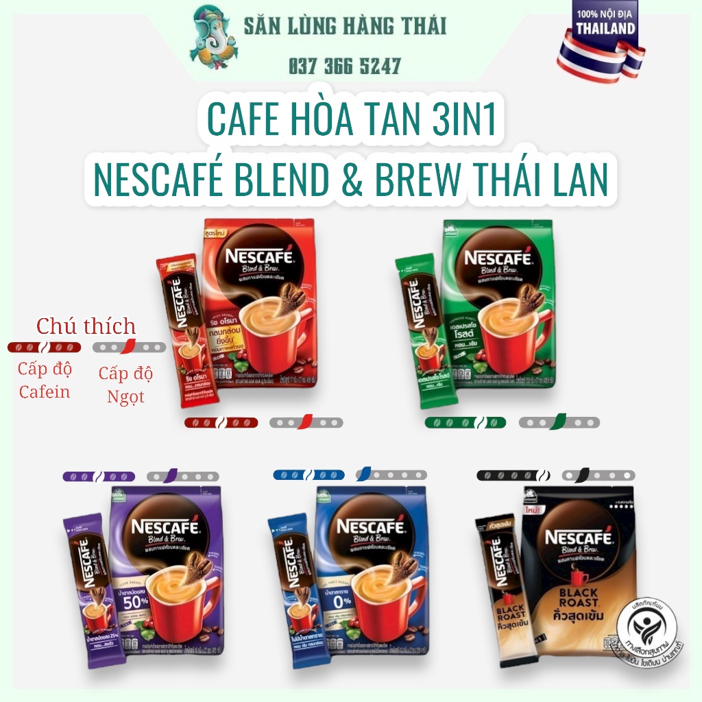 Cà Phê Hòa Tan 3in1 Nescafe Blend & Brew Thái Lan