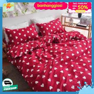 Set 3 món ga chun kèm 2 vỏ gối nằm TRÁI TIM ĐỎ