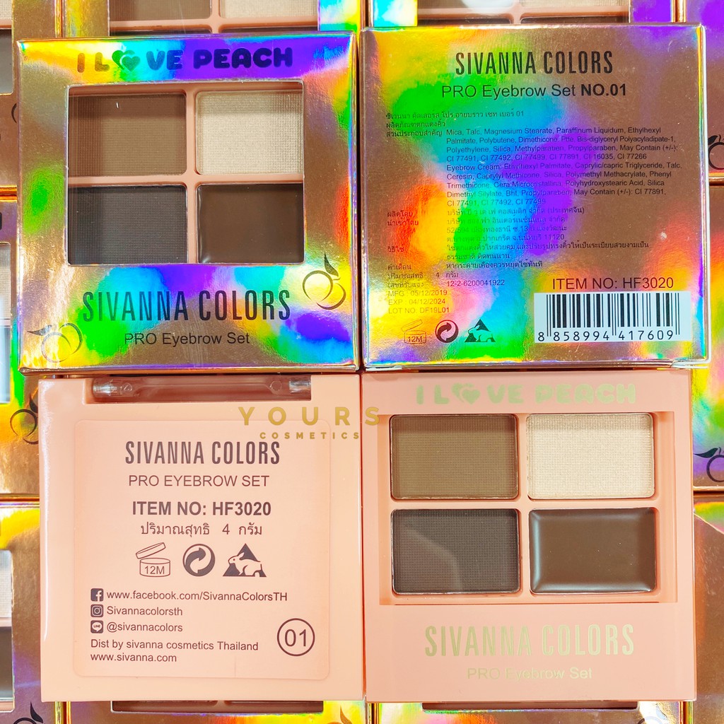 [Auth Thái] Set Bột Tán Mày Tông Nâu Đen Sivanna Pro Eyebrow Set HF3020 No.01 4 Ô | BigBuy360 - bigbuy360.vn