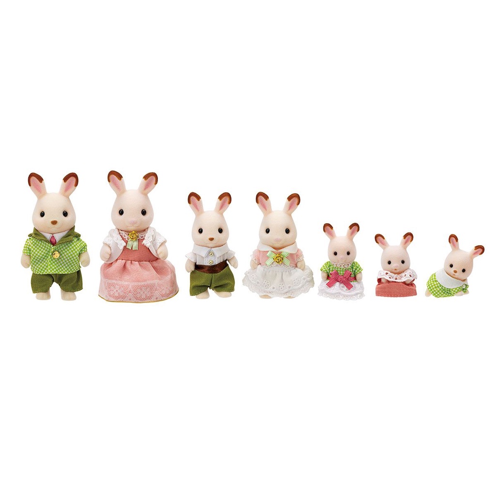 Đồ Chơi Sylvanian Families Gia Đình 7 Thành Viên Thỏ Chocolate Rabbit Phiên Bản Giới Hạn Limitted Edition