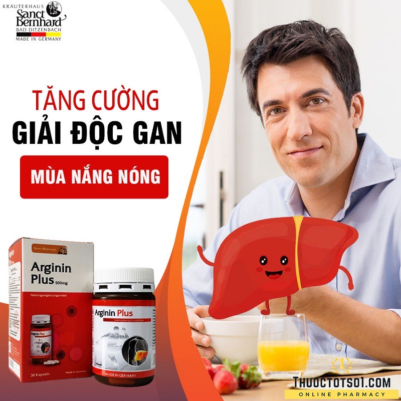 Viên uống bổ gan Arginin Plus hộp 30, 90 viên giải độc, tăng cường chức năng gan - [Sanct Bernhard]