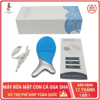 Máy rửa mặt con cá Guasha 2 chức năng masage mặt làm đẹp làm sạch sâu da