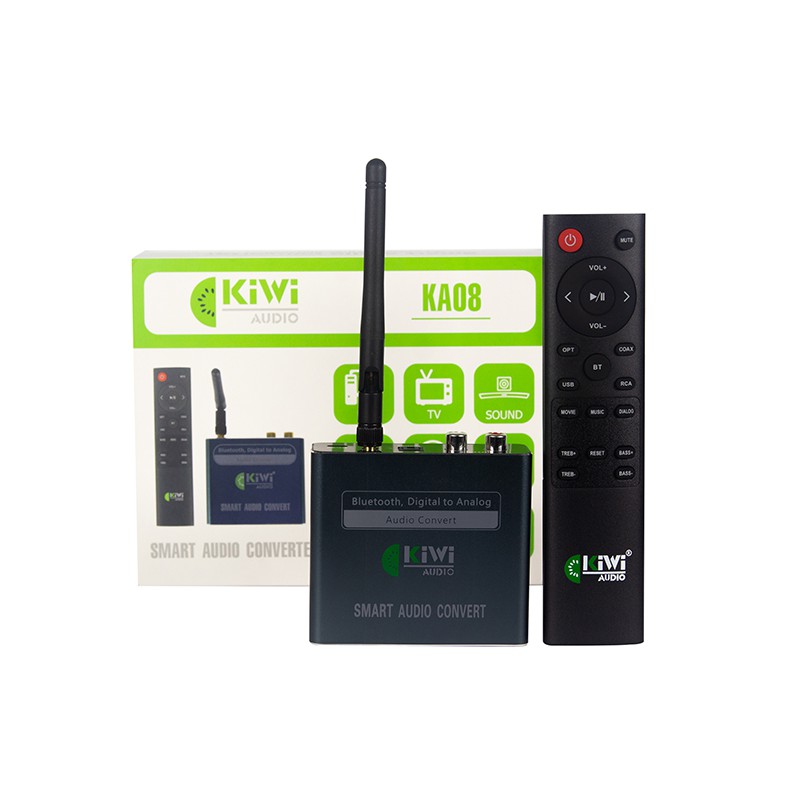 Bộ Chuyển quang Kiwi KA08 - Bộ chuyển đổi âm thanh giải mã 24bit, hỗ trợ Bluetooth, kèm điều khiển - Hàng Chính Hãng