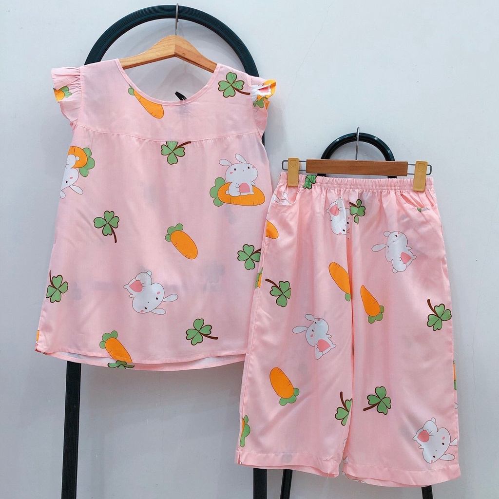 Đồ bộ mặc nhà nữ big size tole lanh quần lửng chất mềm mát