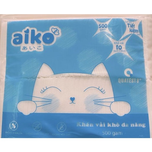 Combo 2 gói khăn vải khô đa năng Aiko 500g