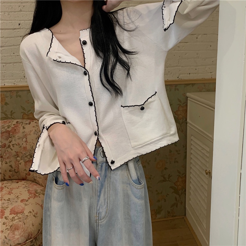 Áo Khoác Cardigan Cổ Tròn Thời Trang Mùa Thu Hàn Quốc Cho Nữ