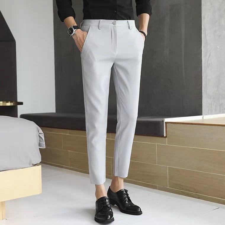 Quần tây nam học sinh ống ôm vải mềm dày co dãn big size mẫu mới nhất cao cấp