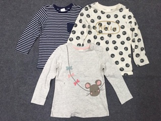 Áo dai tay bé gái h&m