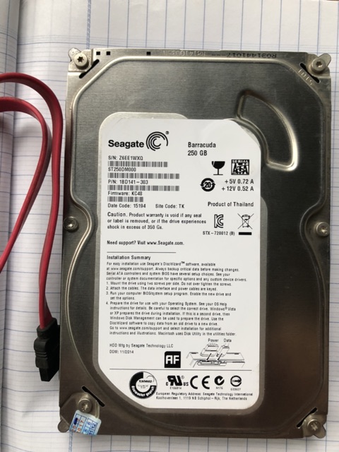 HDD seagate baracuda 250 GB mới 95% cài sẵn win 7 hoặc cài theo yêu cầu của khách hàng. | BigBuy360 - bigbuy360.vn
