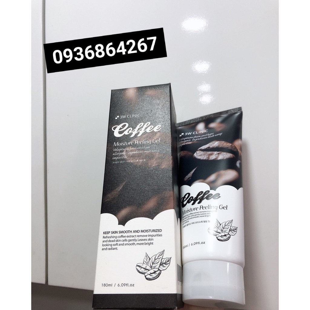 Tẩy tế bào chết chiết xuất cà phê  3W CLINIC COFFEE MOISTURE PEELING GEL 180ml