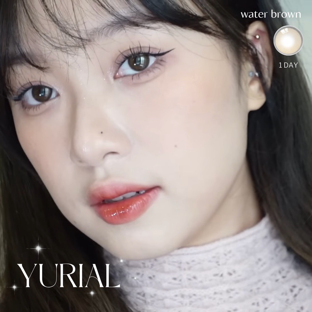 Kính áp tròng 1 NGÀY YURIAL WATER BROWN chính hãng IDOL LENS | Lens 1 ngày