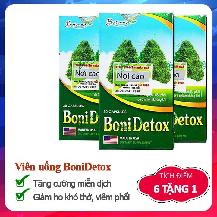 Viên Uống BoniDetox Hộp 30 viên - Hỗ trợ giải độc phổi và giảm nguy cơ u bướu phổi
