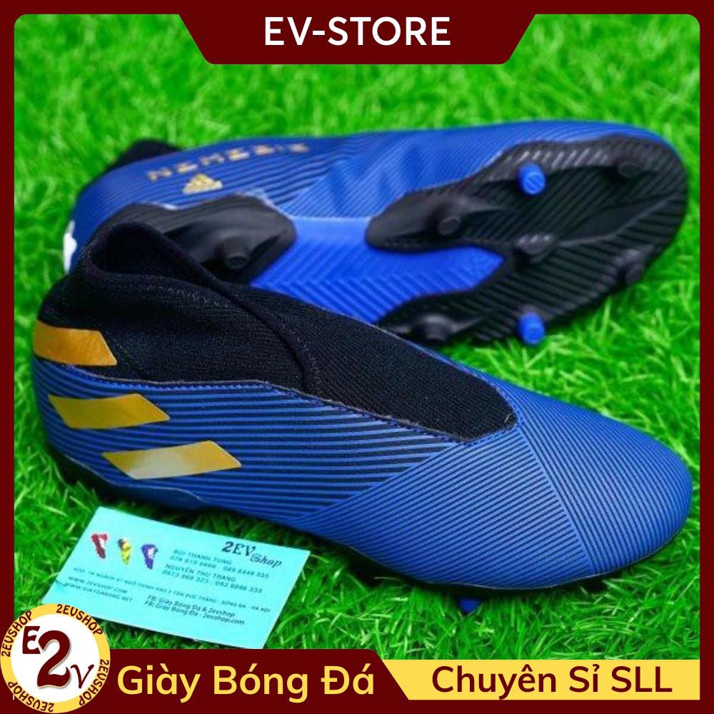 Giày đá bóng thể thao nam 𝐍𝐞𝐦𝐞𝐳𝐢𝐳 𝟏𝟗 Xanh Dương không dây sale, giày đá banh tự nhiên phong cách - 2EV