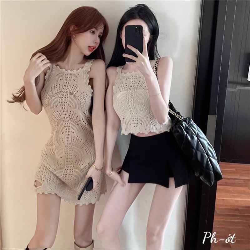 Áo - váy 2 dây ren ZR đôi bạn thân cực hot