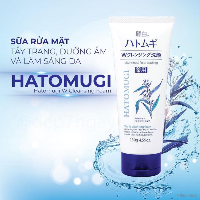 (Tuýp to) Sữa Rửa Mặt Ý Dĩ 170g Hatomugi Naturie (Nhật Bản)