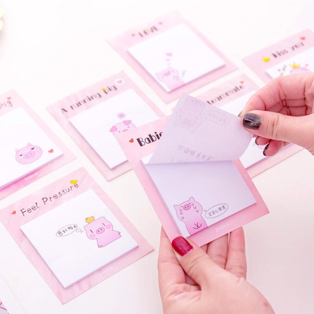 [CHUYÊN SỈ VPP] GIẤY NOTE CHÚ HEO HỒNG DỄ THƯƠNG