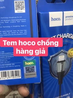 Cáp sạc nhanh 2.4A hoco lightning - micro - type C ( tem chống hàng giả )