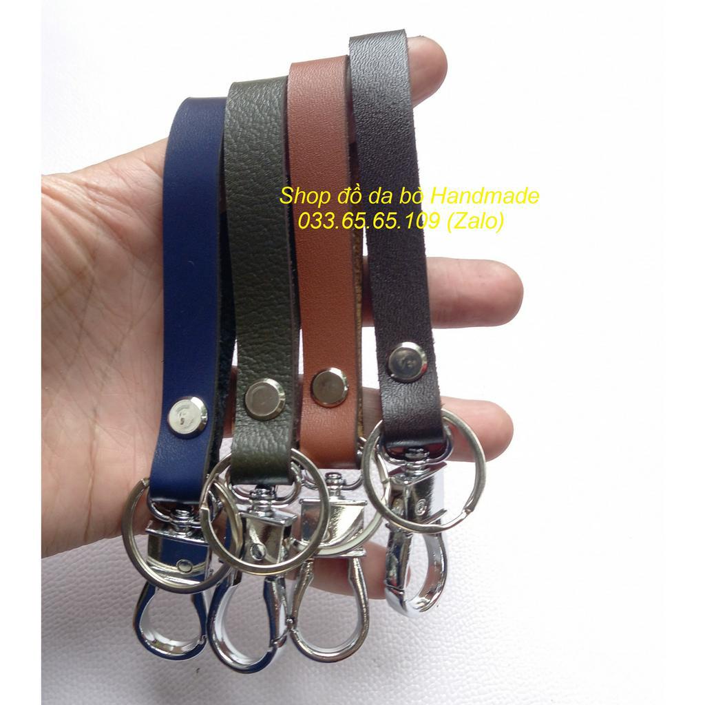 Móc treo chìa khóa da bò thật 100%, dây đai móc khóa, móc treo chìa khóa hàng việt chất lượng cao