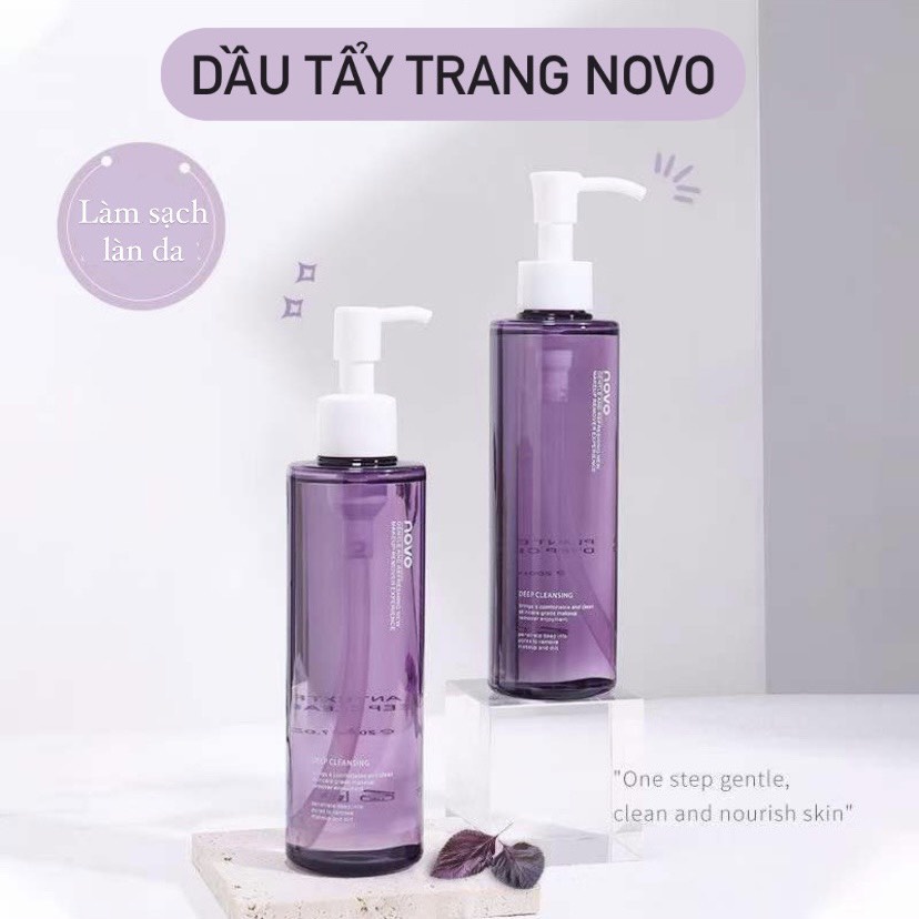 Dầu Tẩy Trang Novo Chiết Xuất Từ Thực Vật Lành Tính, Giúp Làm Sạch Sâu Dưới Da, Không Gây Kích Ứng, Tẩy Được Lớp Make Up