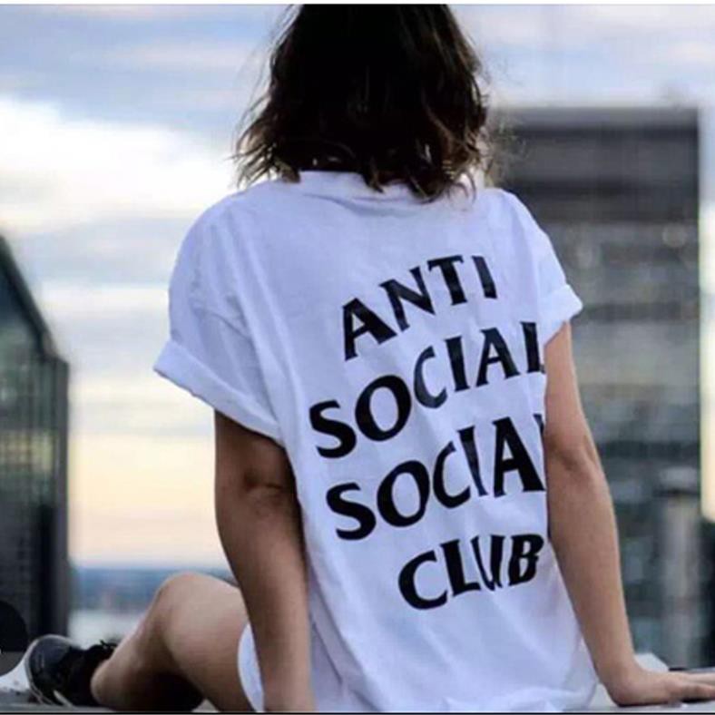 Áo Thun Tay Ngắn In Chữ Anti Social Social Club Dành Cho Cặp Đôi ◦