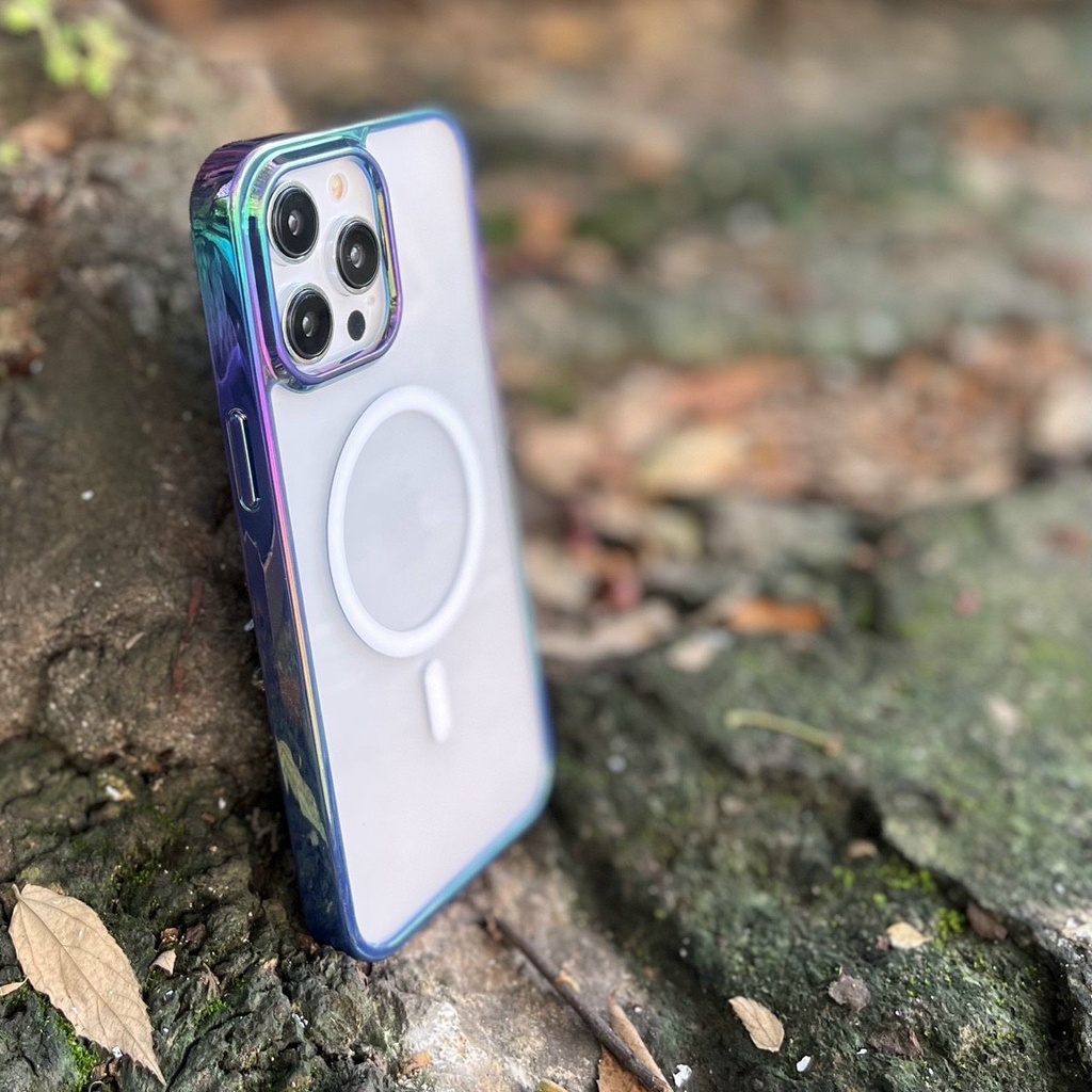 Ốp lưng cứng trong suốt viền đổi mầu Cho Smart IPhone 14 Pro Max , 14 Plus , 14 Pro . Siêu Phẩm X–Level Streamer Magsafe