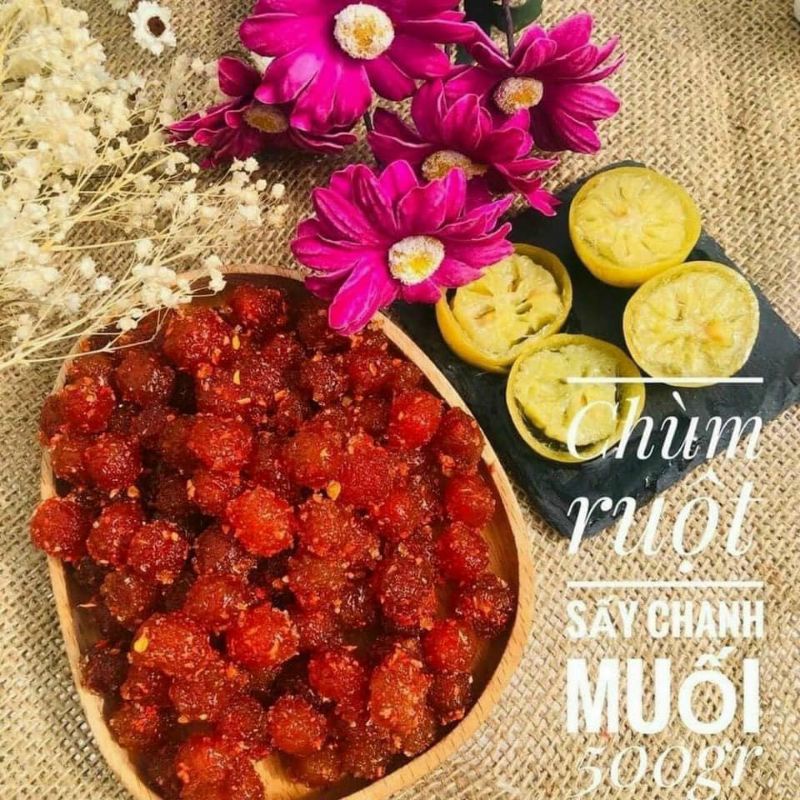 CHÙM RUỘT SẤY CHANH MUỐI ỚT LOẠI NGON HŨ 500GR - Lùn Con Food