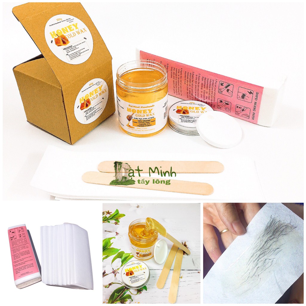 Sáp gel wax lạnh tẩy lông mật ong Đạt Minh Handmade  Honey Cold Wax 380G, wax tẩy lông tận gốc hàng chính hãng.