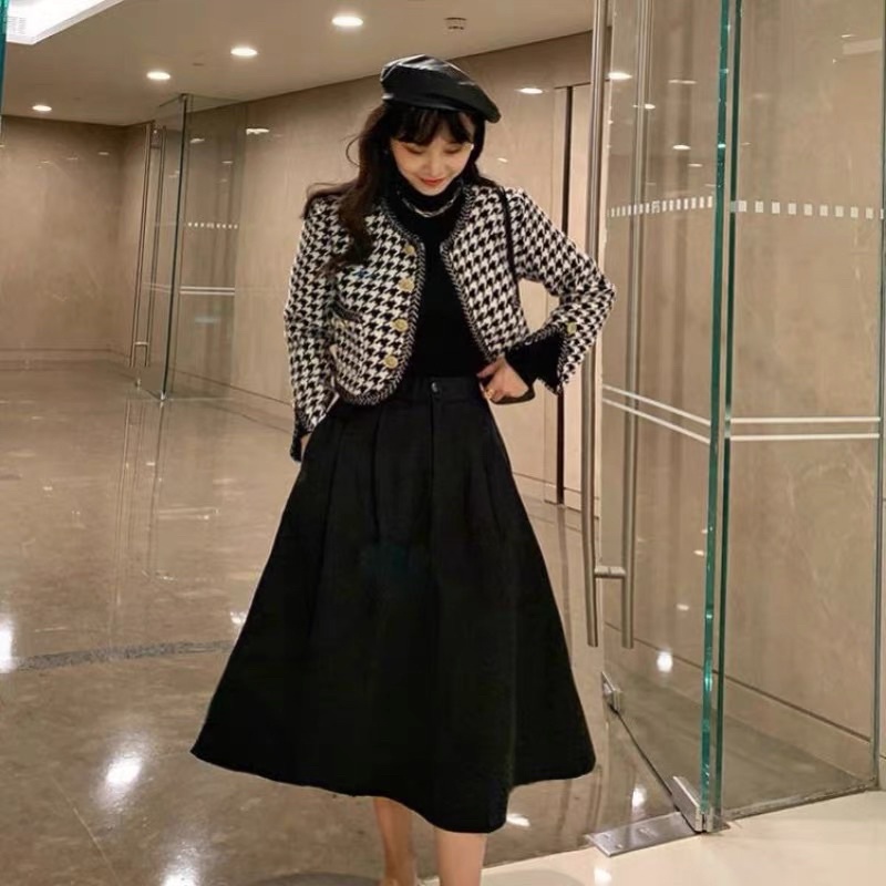 Áo Dạ Tweed Quảng Châu Kẻ Ziczac Dáng Ngắn (Hàng QC 2 Lớp Dày dặn) Áo Khoác Dạ Tweed Form Đứng | BigBuy360 - bigbuy360.vn