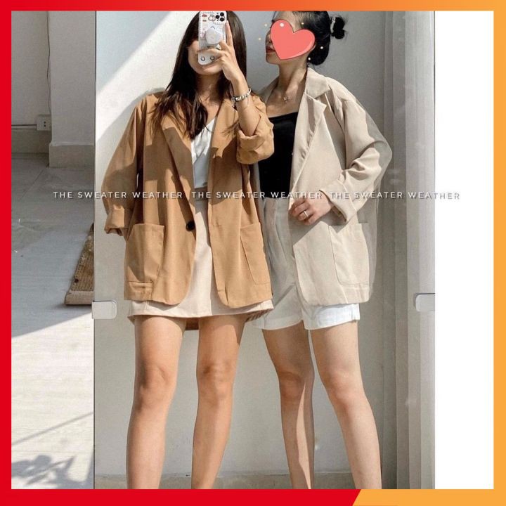 Áo Blazer form suông ❤️𝐒𝐈𝐄̂𝐔 𝐒𝐀𝐋𝐄 𝟓𝟎%🧡 Áo blazer tay lỡ phong cách Hàn quốc, chuẩn form, bao chất đẹp, hàng loại 1