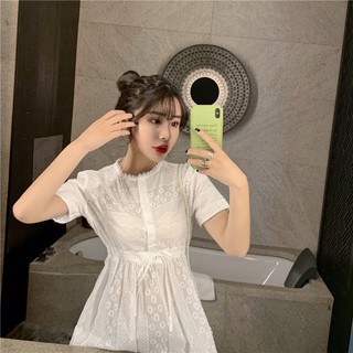 Đầm baby doll thêu hoa
